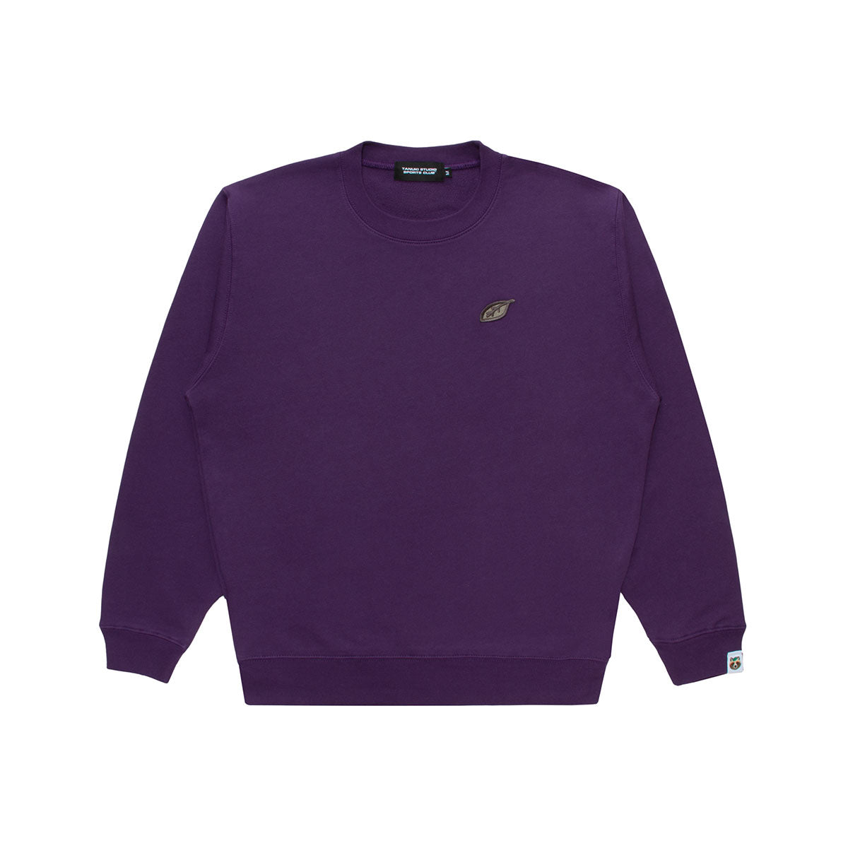 Leaf Logo Light Weight Sweat Crew Neck - Purple