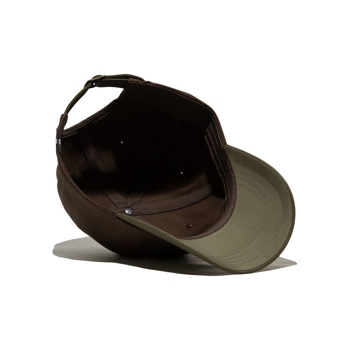 2Tone - Sideways TANUKI Wappen 6 Panel Cap - Brown × Olive