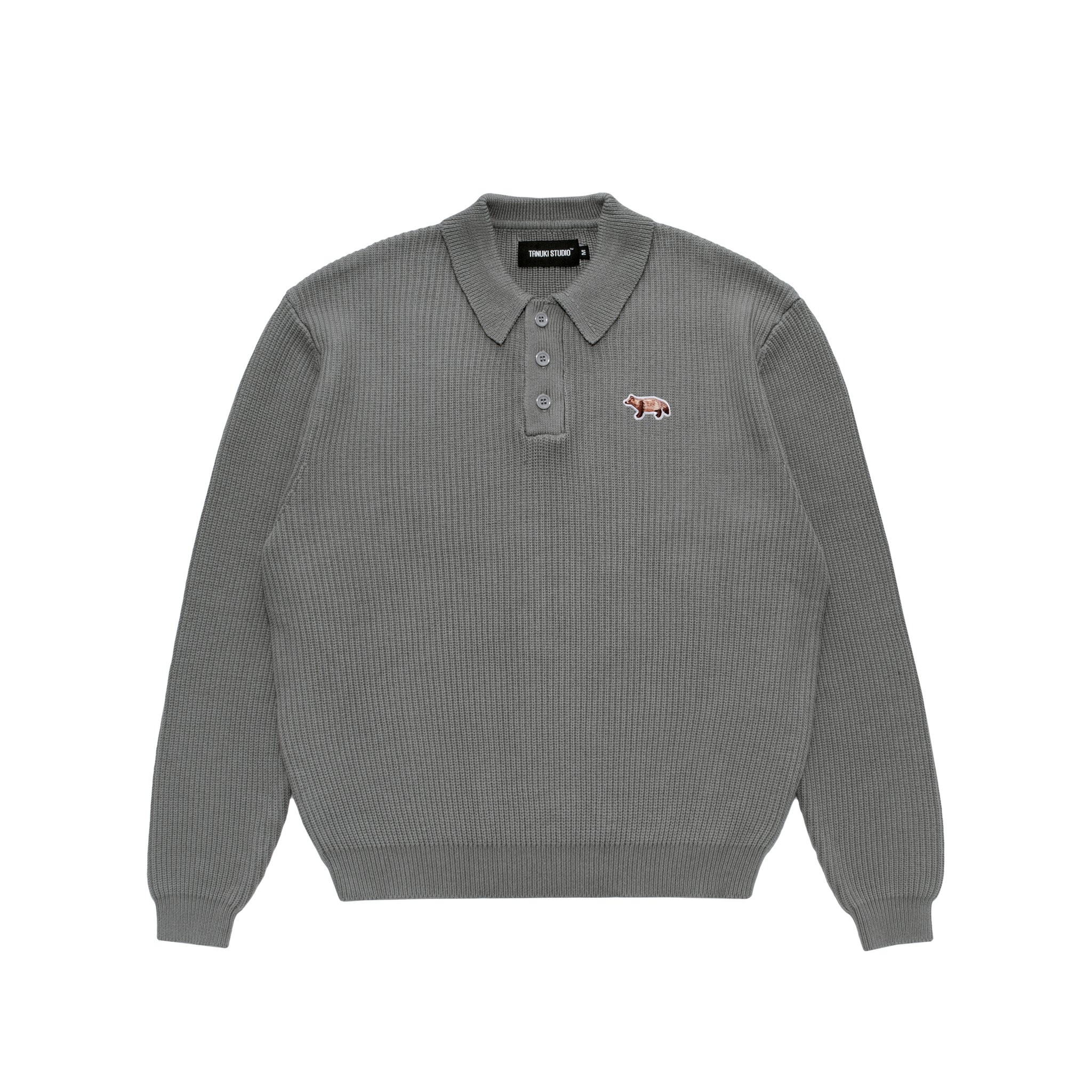Sideways - Knit Polo - Light Grey – TANUKI STUDIO